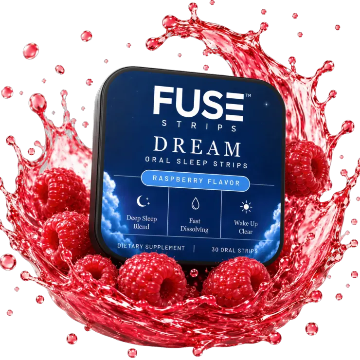 FUSE Dream oral sleep strips in a raspberry splash