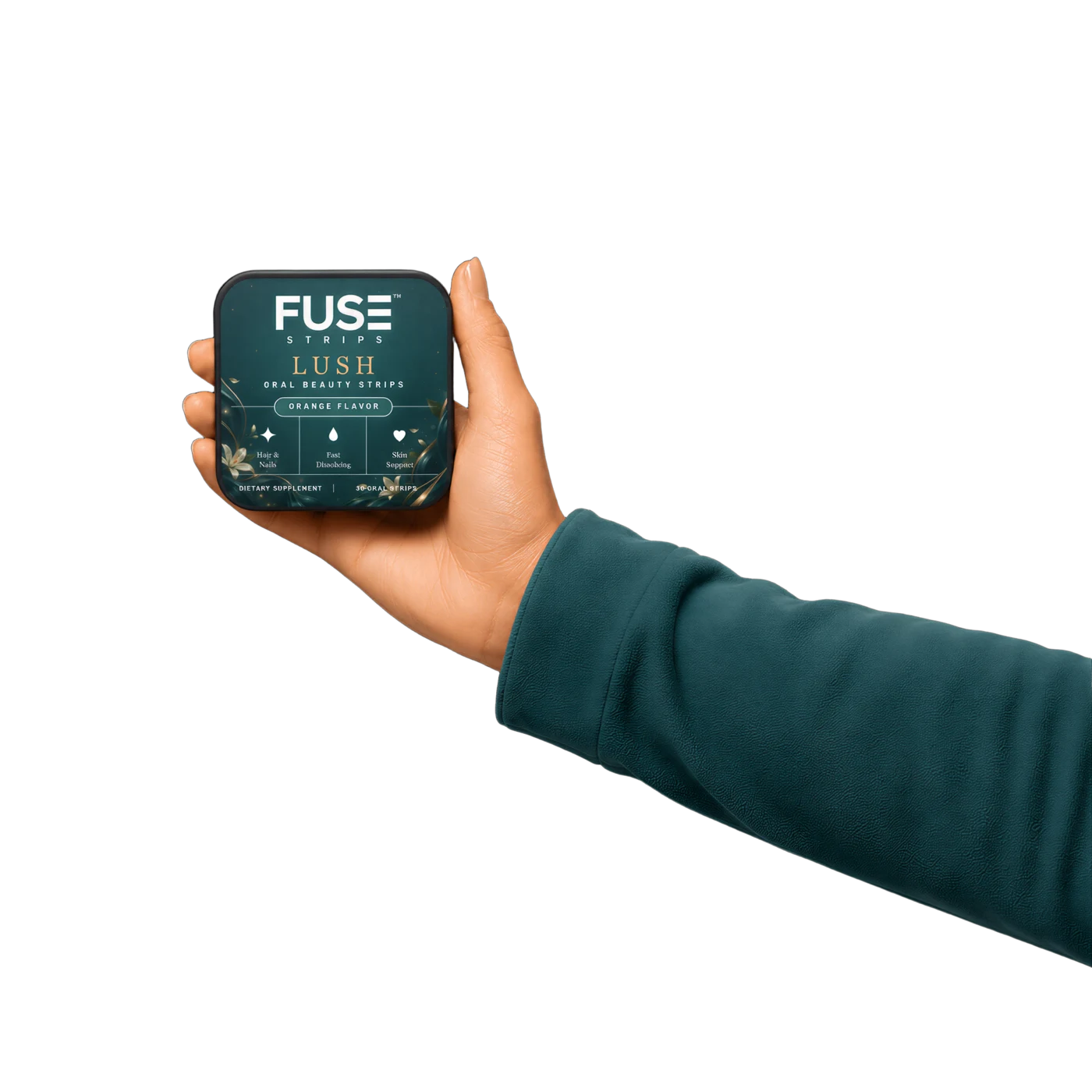 Lush tin held in hand