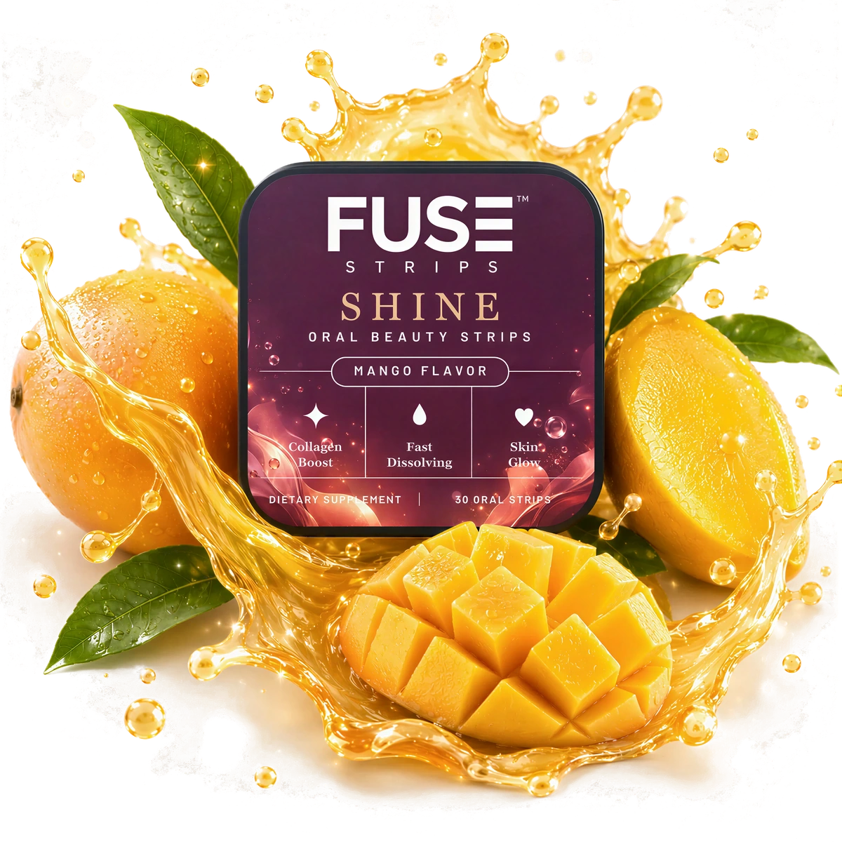 Shine — FUSE oral beauty strips, mango splash hero