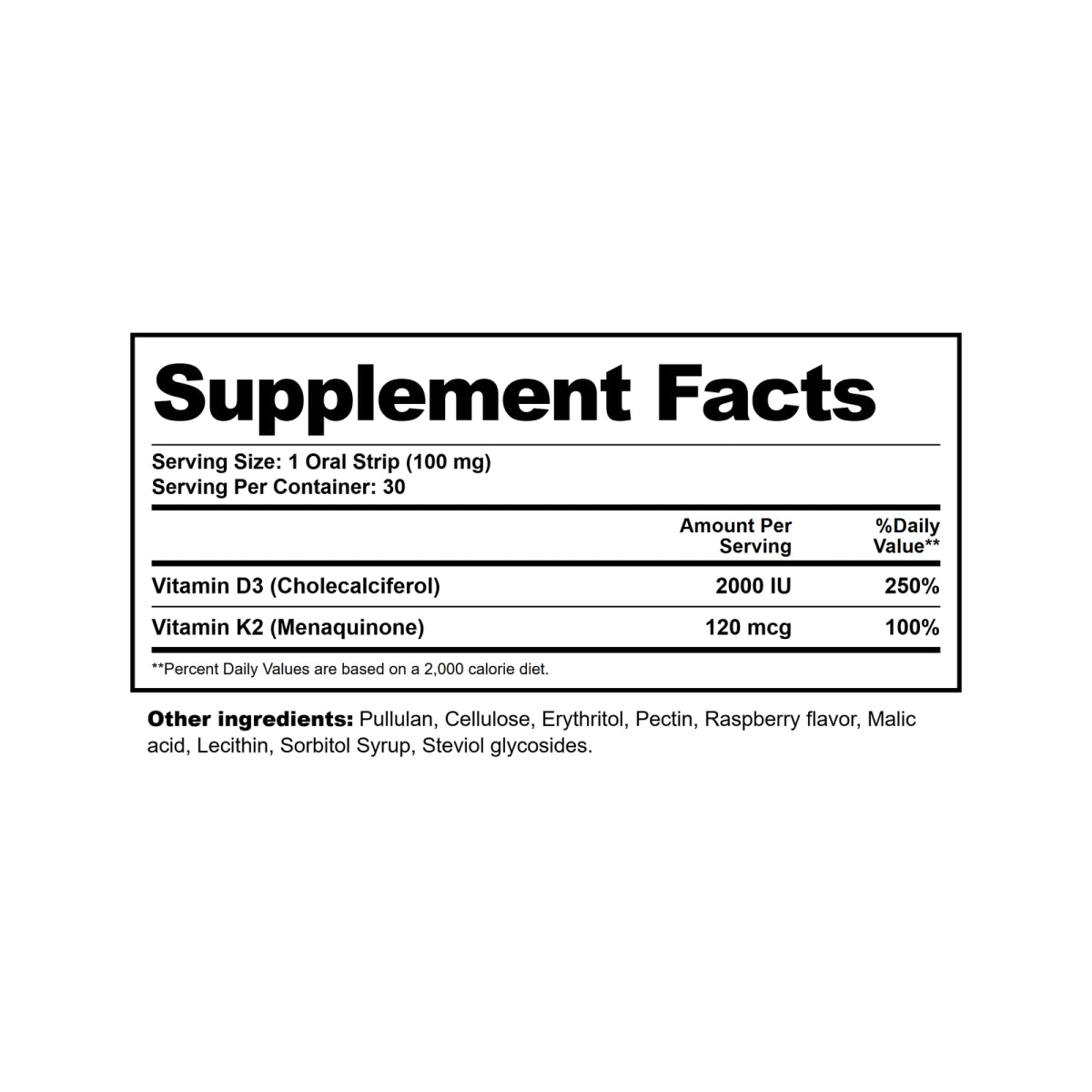 Solid Supplement Facts and ingredients