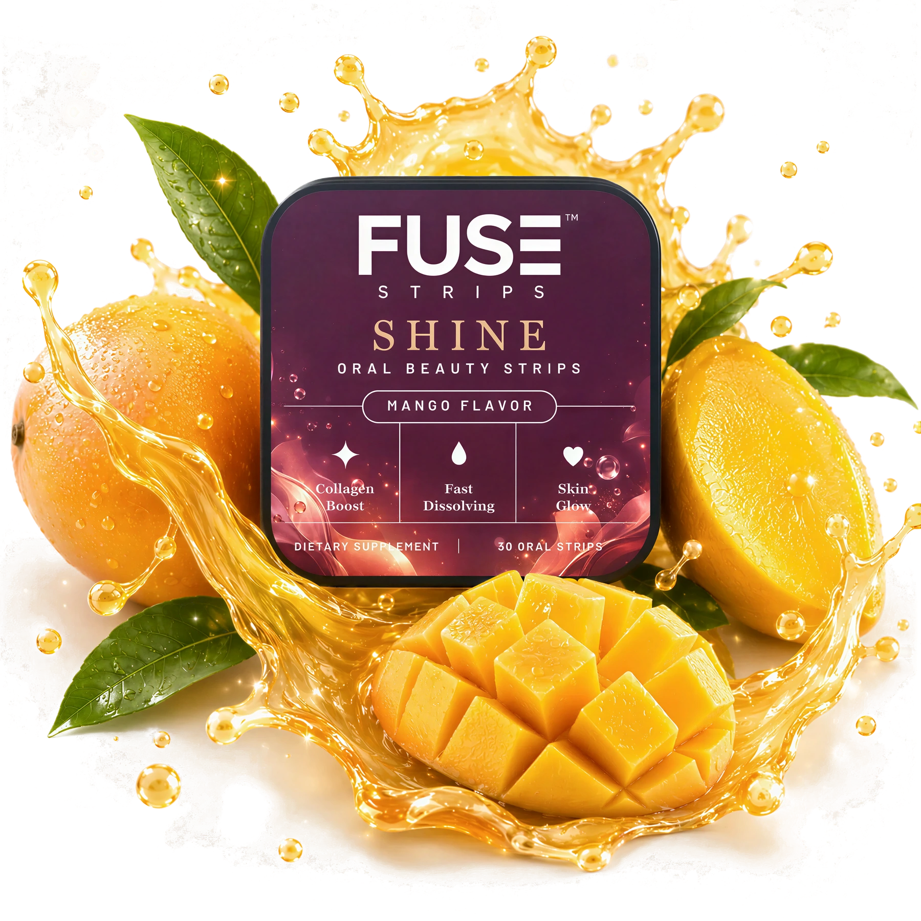 Shine — FUSE oral beauty strips, mango splash hero