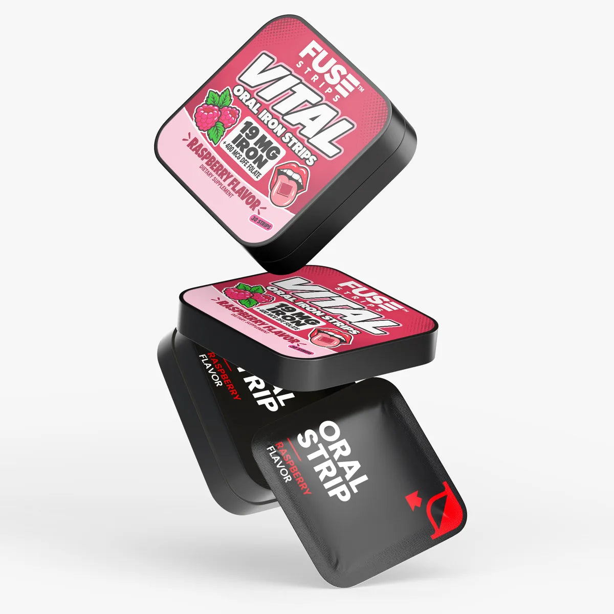 Two Vital tins and wrapped oral strips